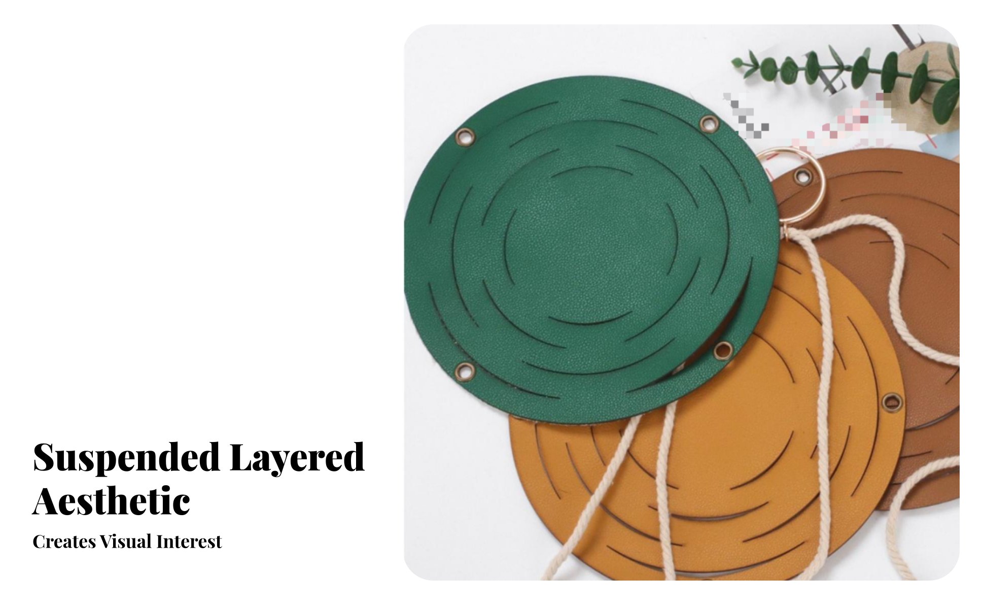 Leather Plant Hanger Fits Various Pots PU Leather Plant Hanger Space Saving