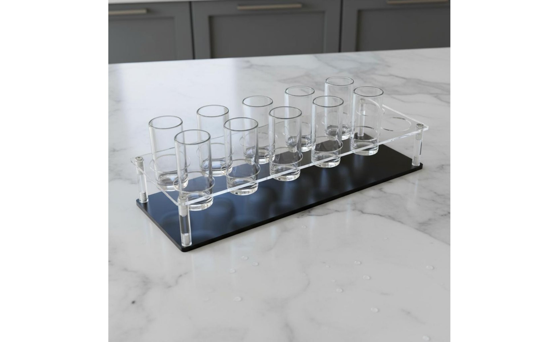 Acrylic Spirit Glass Holder Modern Design Spirit Glass Serving Tray Easy To