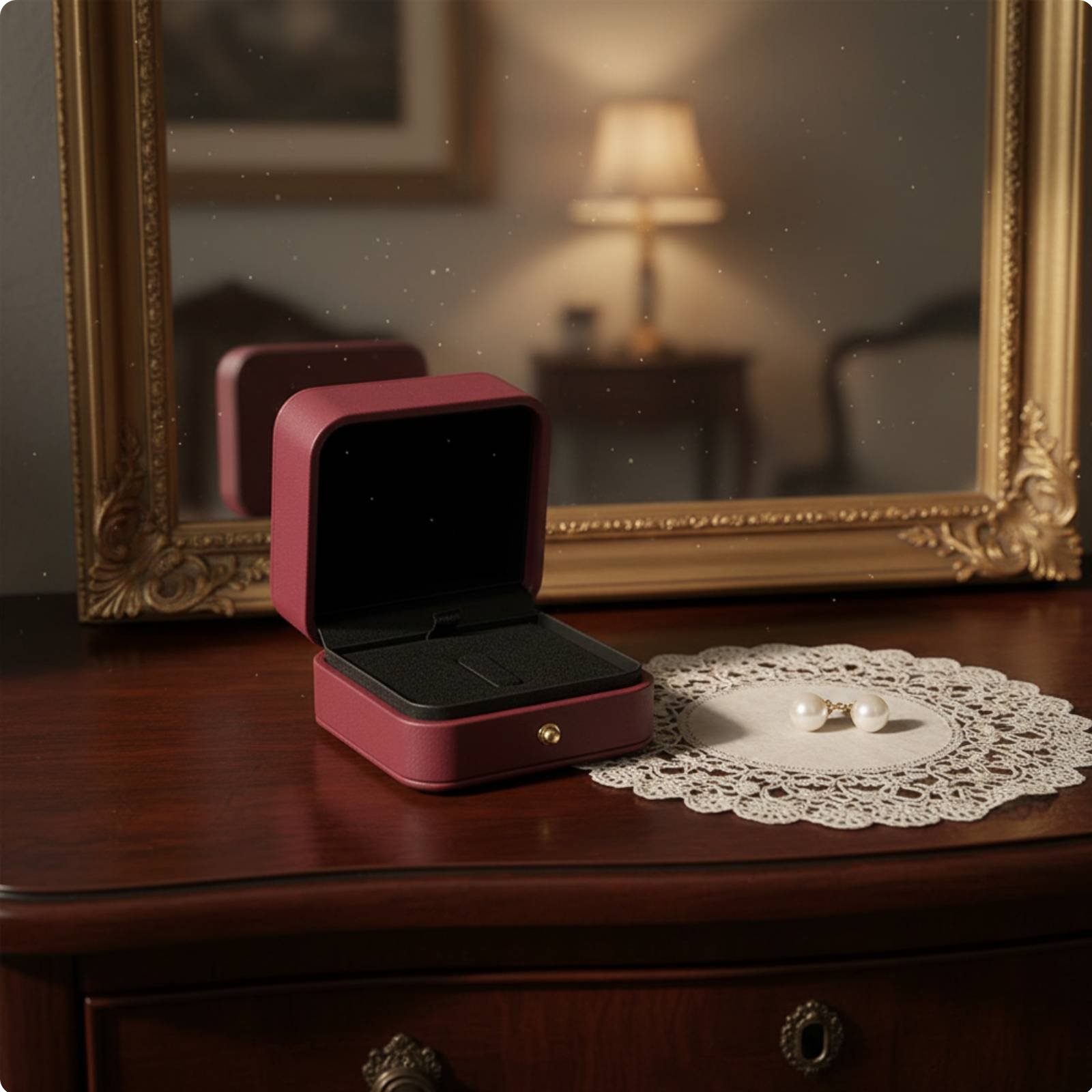 PU Leather Badge Box Elegant Design Commemorative Coin Collection Case