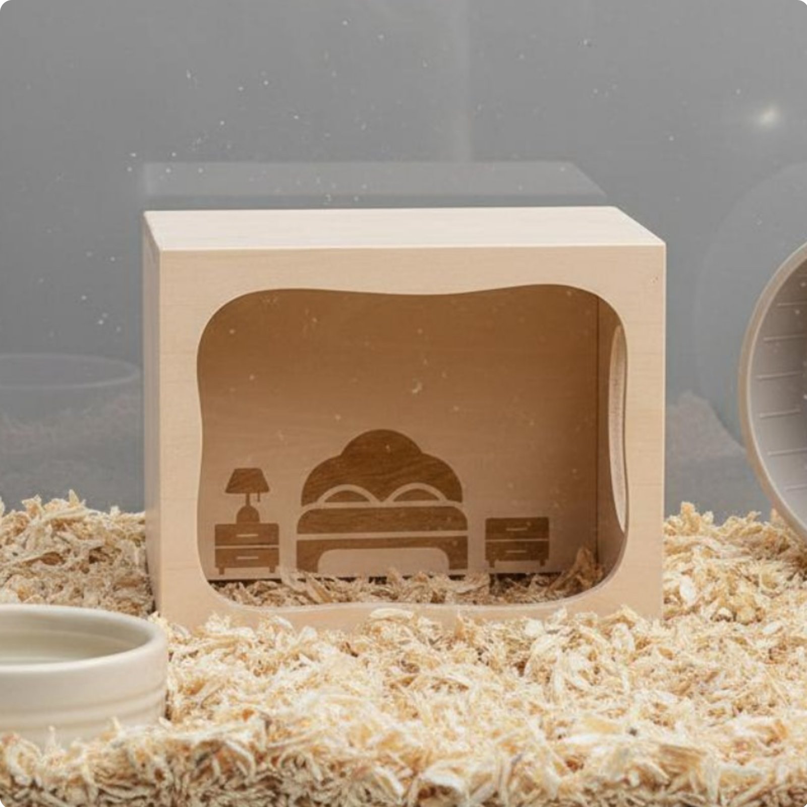 Wooden Hamster Hideout Easy to Clean Stackable Hamster House