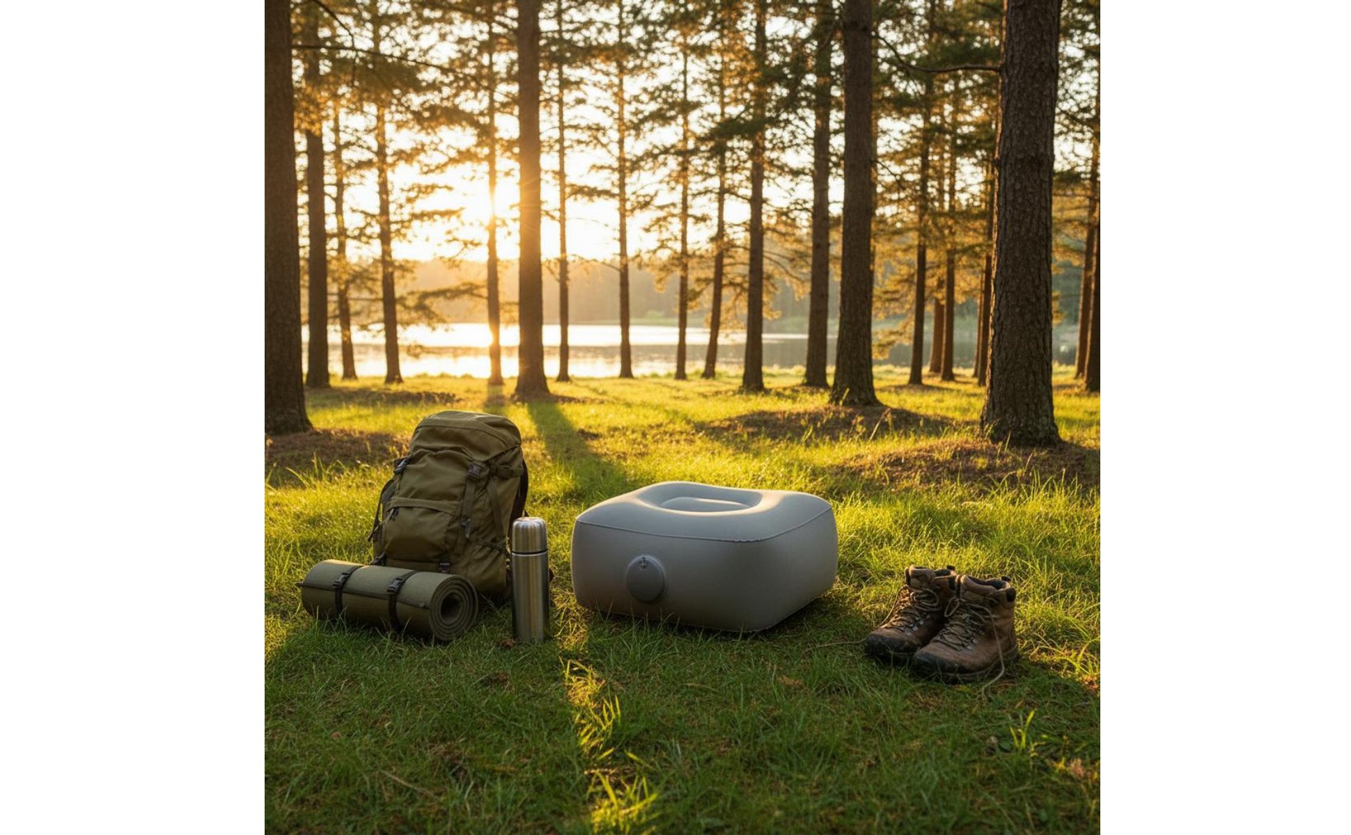 Inflatable Footrest Height-Increasing Portable Travel Footrest Quick Inflation