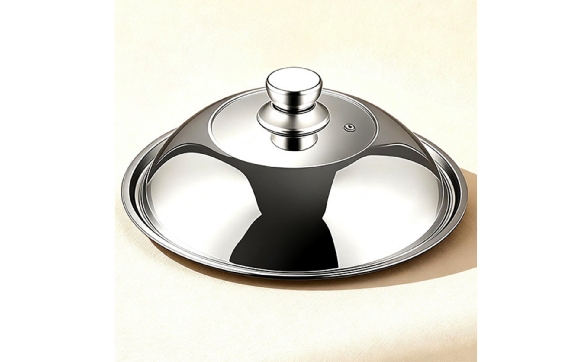 High Dome Wok Lid Anti-Spill Stainless Steel Glass Lid Thickened Material