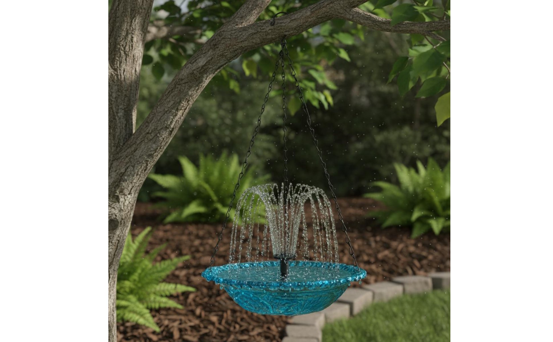 Hanging Solar Bird Bath Attracts Birds Solar Powered Hanging Fountain for Patio