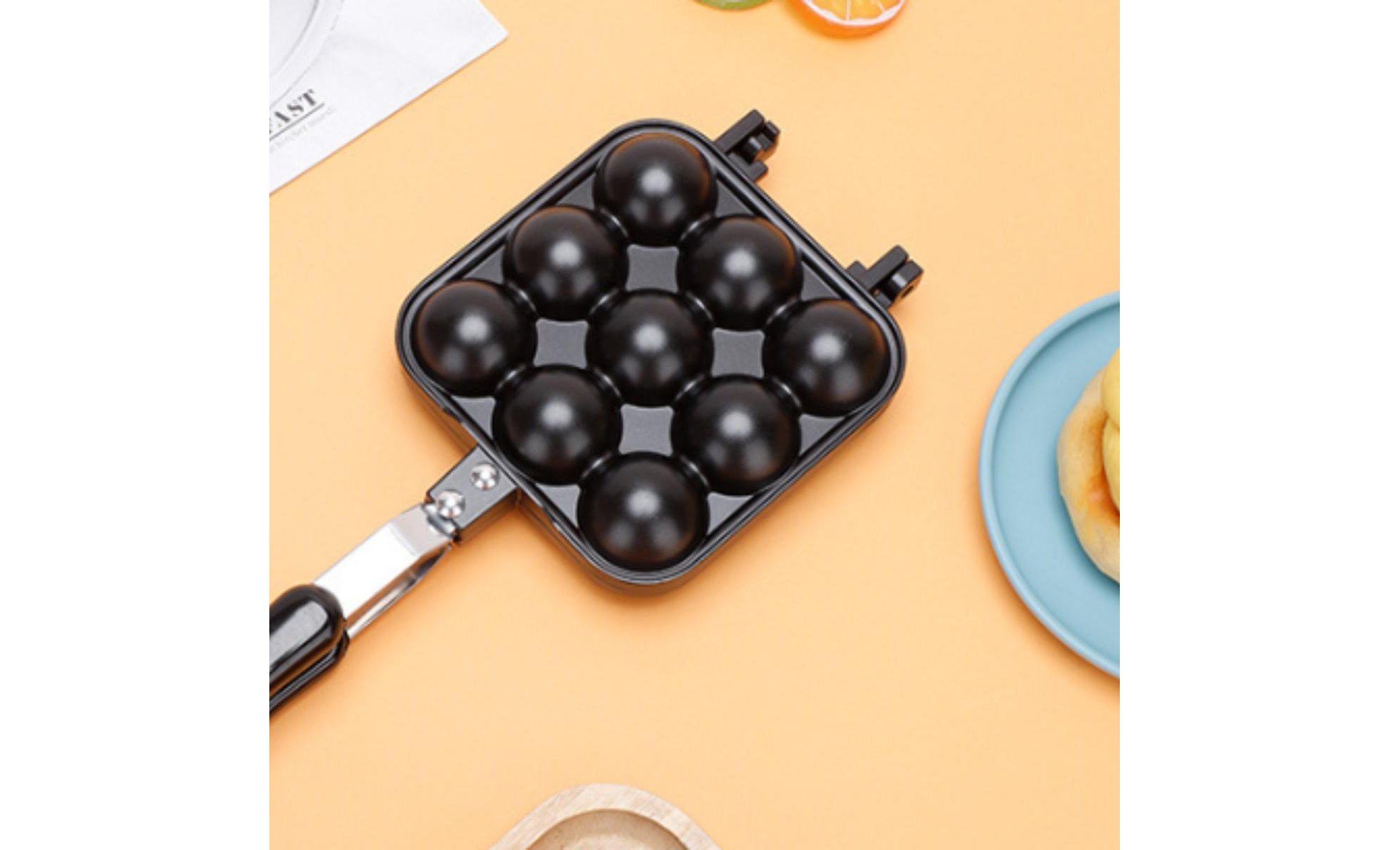 Doppelseitige Snackpfanne antihaftbeschichtet Bällchen-Waffeleisen doppelseitig