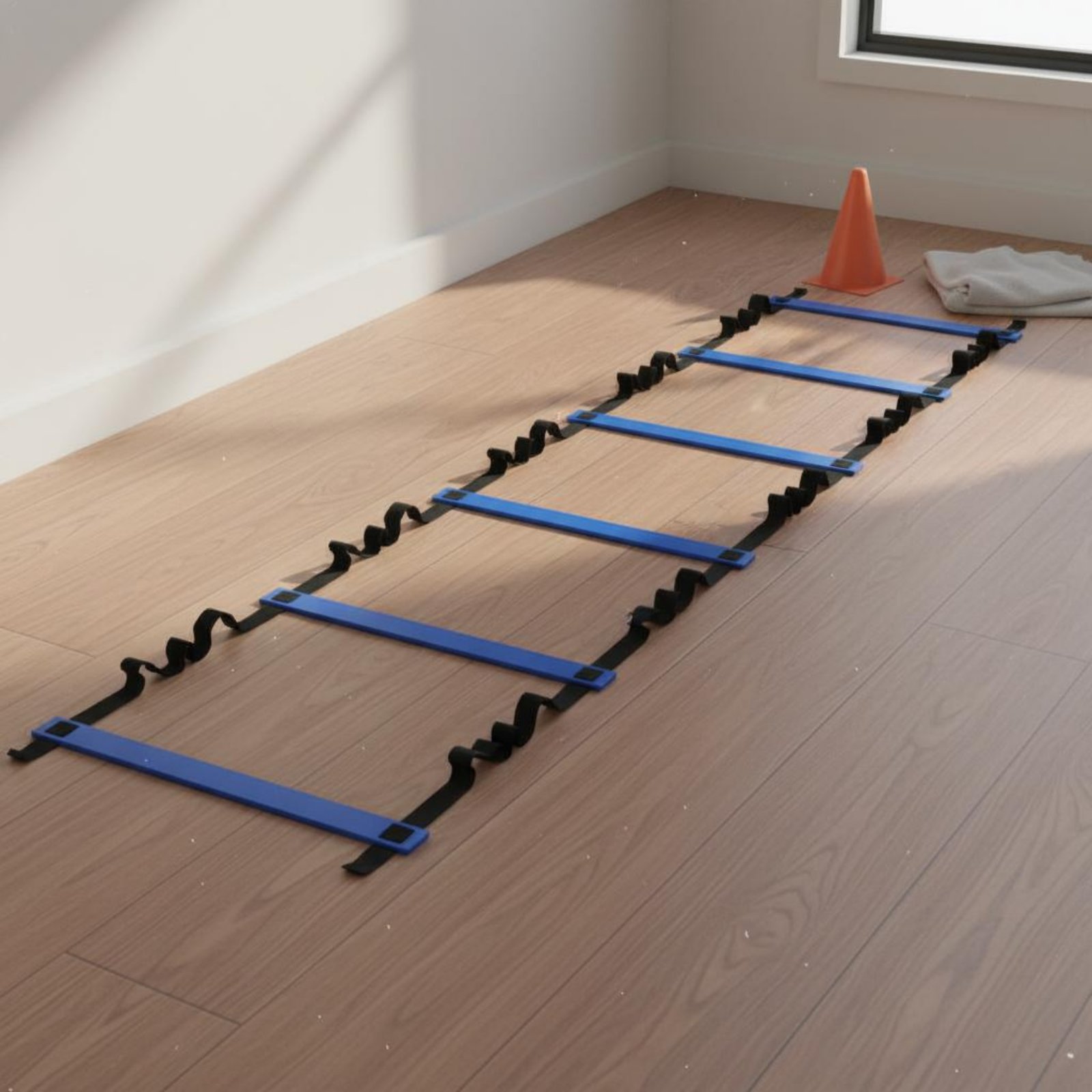 AGILITY LADDER PORTABLE Footwork Training Ladder Adjustable Rungs for ...