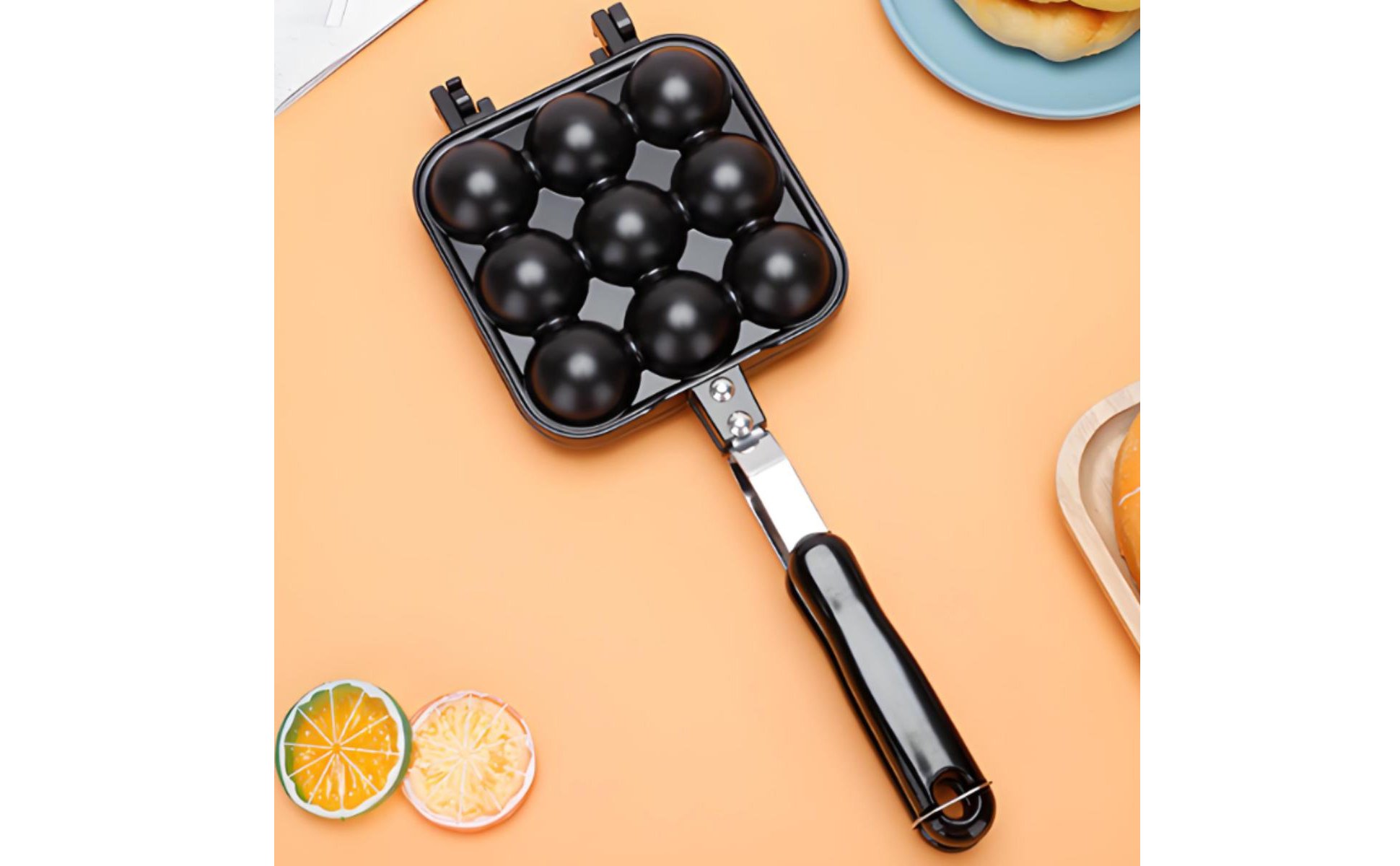 Doppelseitige Snackpfanne antihaftbeschichtet Bällchen-Waffeleisen doppelseitig