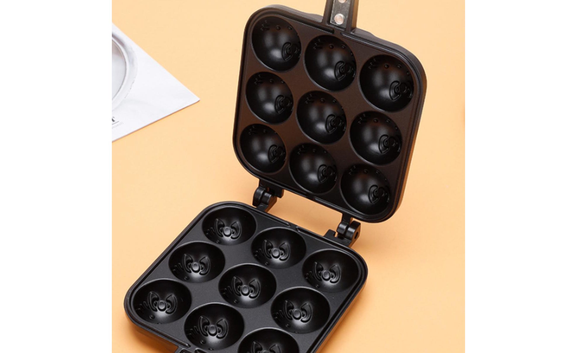 Doppelseitige Snackpfanne antihaftbeschichtet Bällchen-Waffeleisen doppelseitig