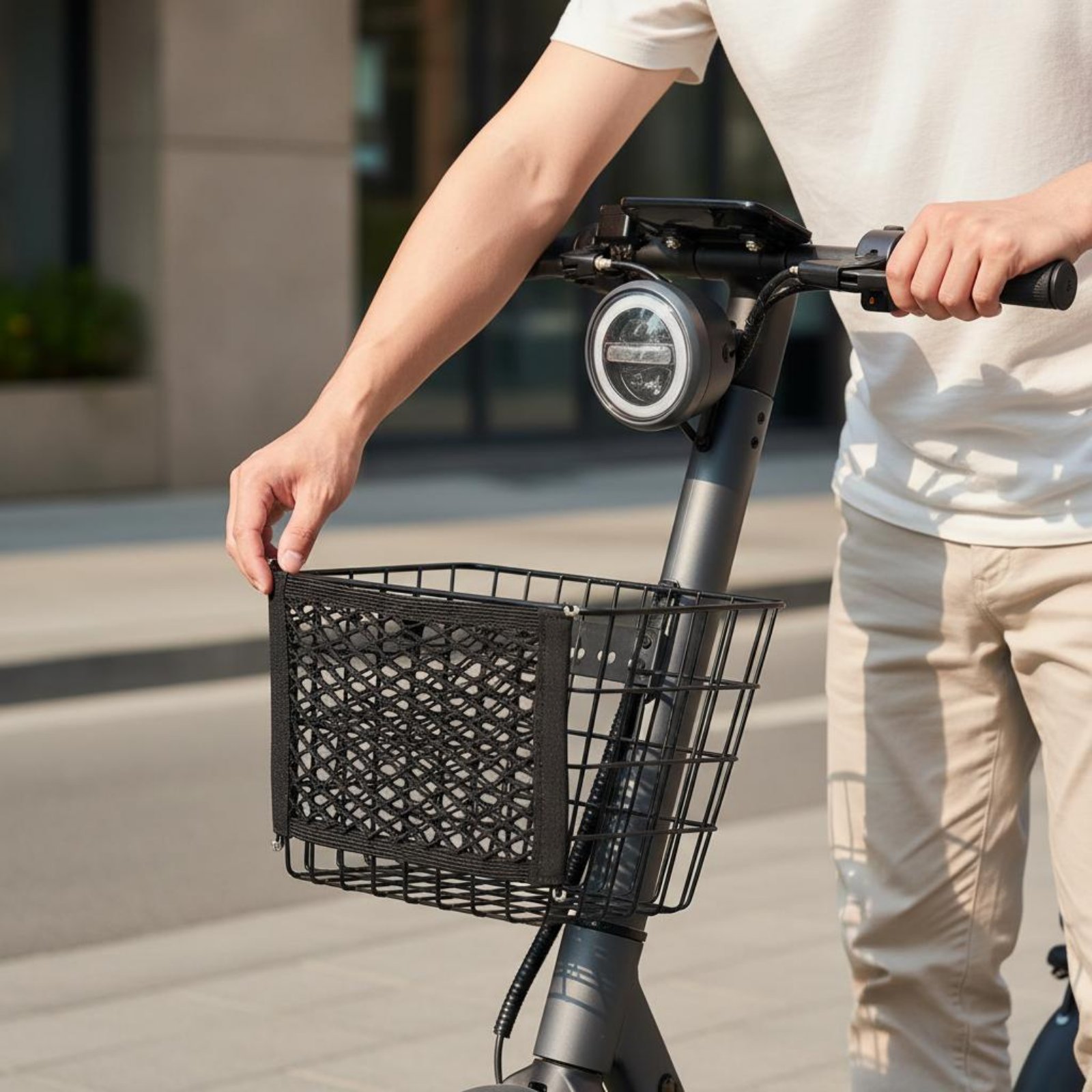 Electric Scooter Cargo Net Double Layer Elastic Storage Pouch Easy Installation - Produktbild 5