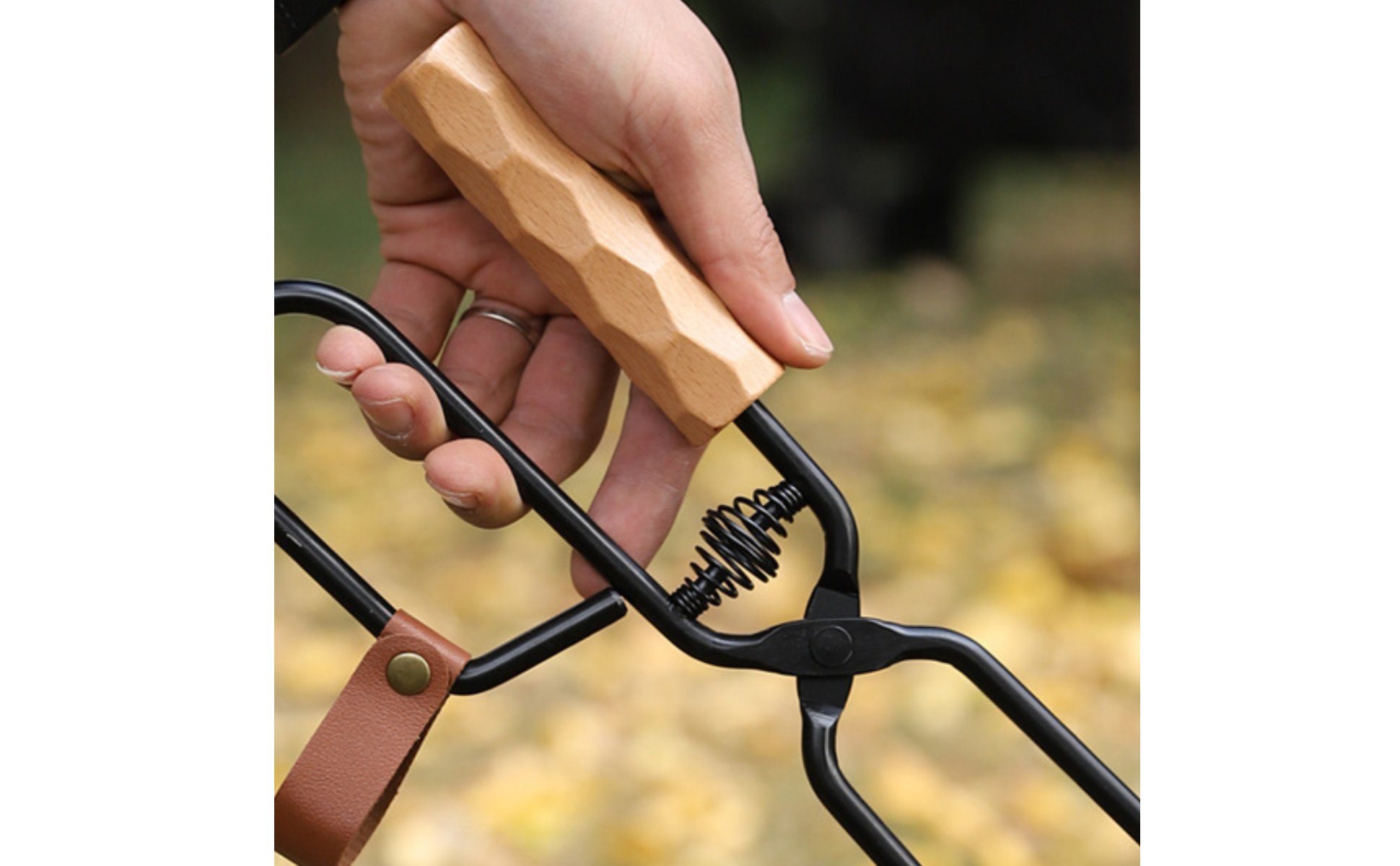 Pince à Charbon de Bois Anti-Brûlure pour Pique-Nique, Extérieur