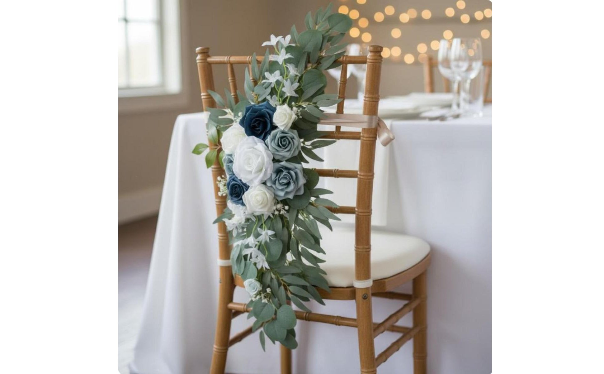 2 Stücke Stuhlrücken Blumendeko handgefertigt Hochzeitsbogen Blumen Set