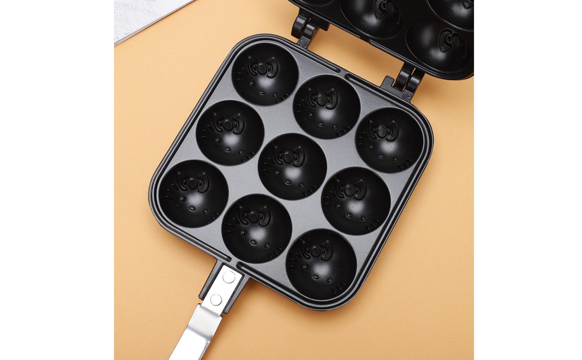 Doppelseitige Snackpfanne antihaftbeschichtet Bällchen-Waffeleisen doppelseitig