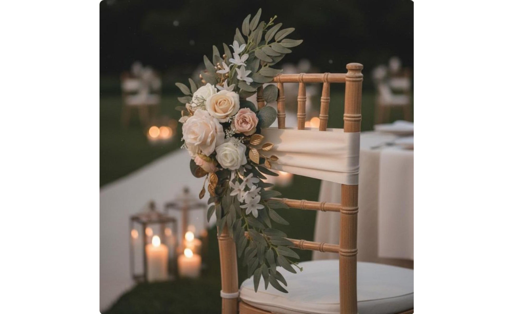 2 Stücke Stuhlrücken Blumendeko handgefertigt Hochzeitsbogen Blumen Set