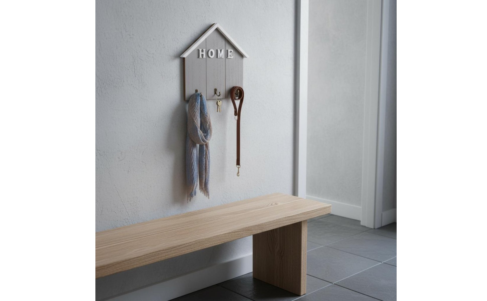 Porte-Clés Mural En Bois Design Nordique Accroche-Clés Mural En Bois