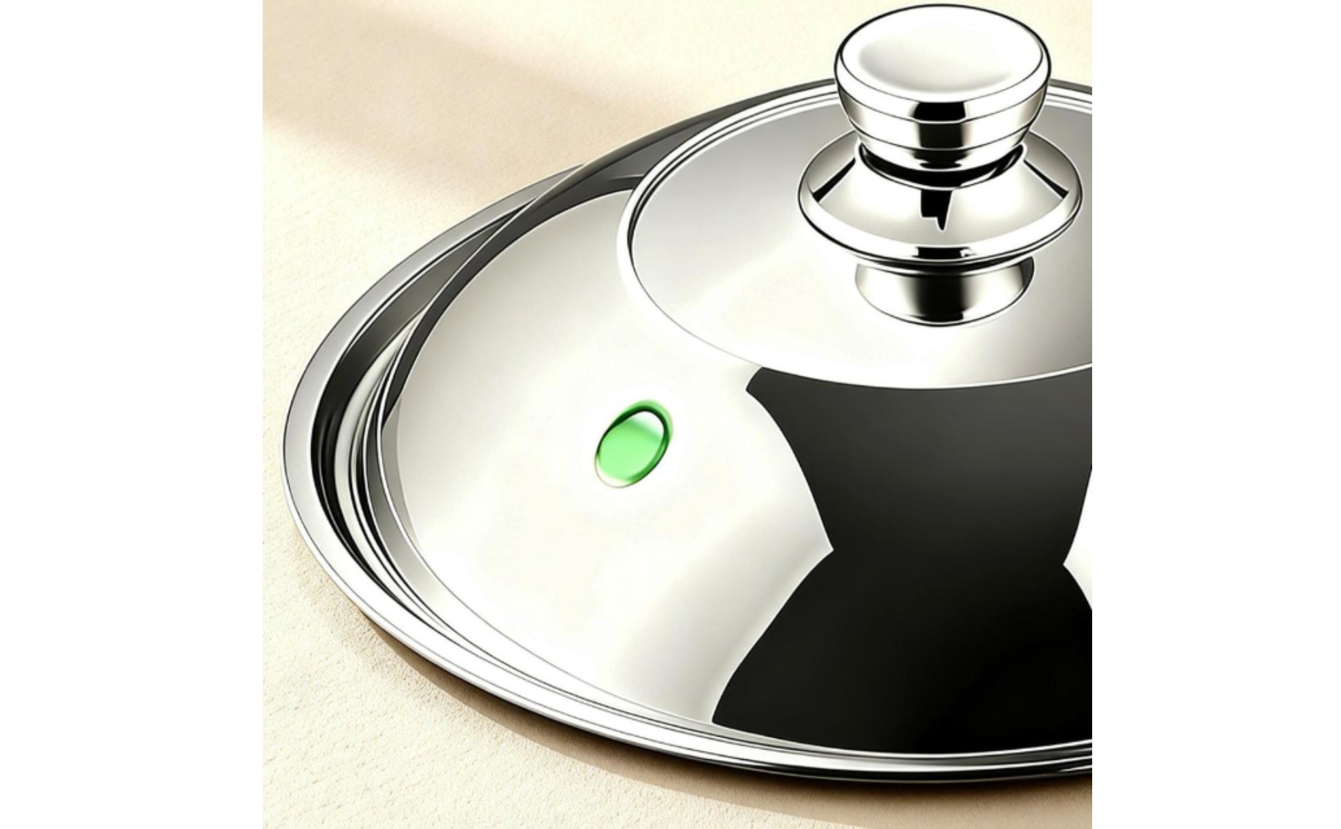 High Dome Wok Lid Anti-Spill Stainless Steel Glass Lid Thickened Material