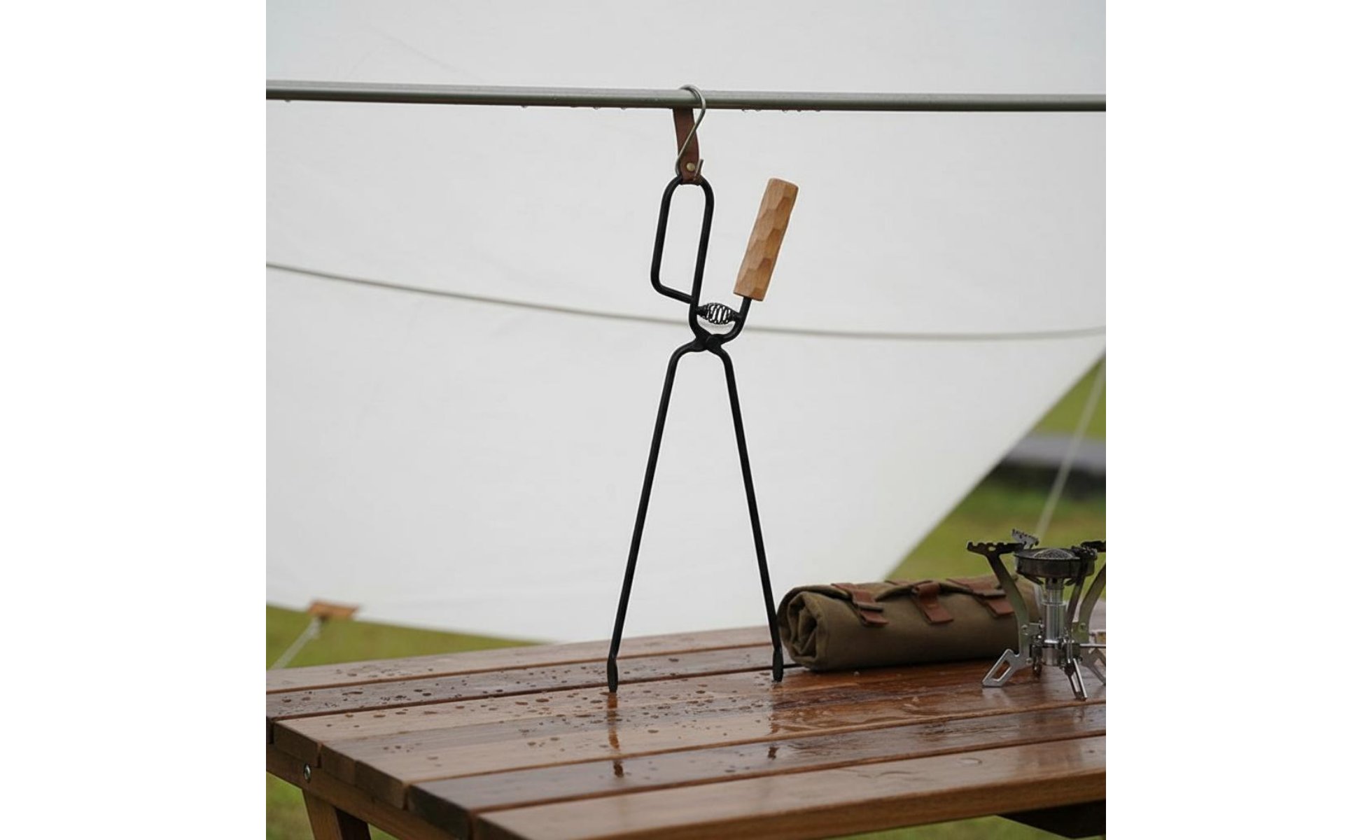 Pince à Charbon de Bois Anti-Brûlure pour Pique-Nique, Extérieur