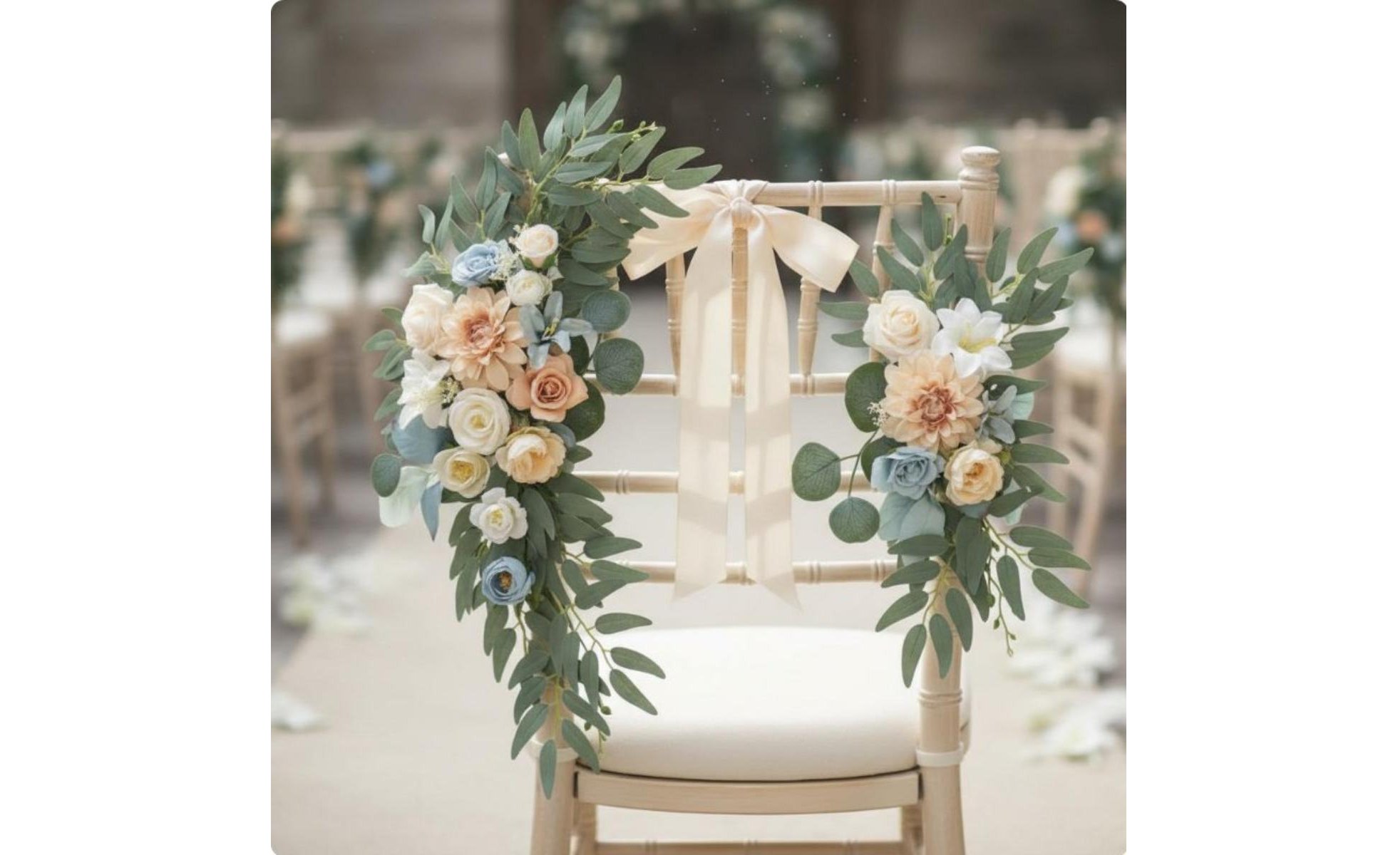 2 Stücke Stuhlrücken Blumendeko handgefertigt Hochzeitsbogen Blumen Set