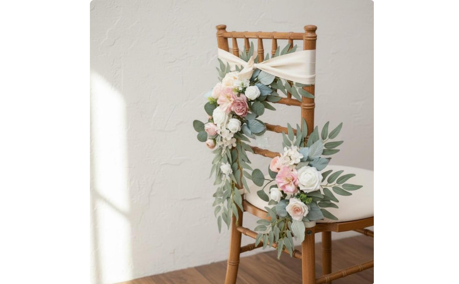 2 Stücke Stuhlrücken Blumendeko handgefertigt Hochzeitsbogen Blumen Set