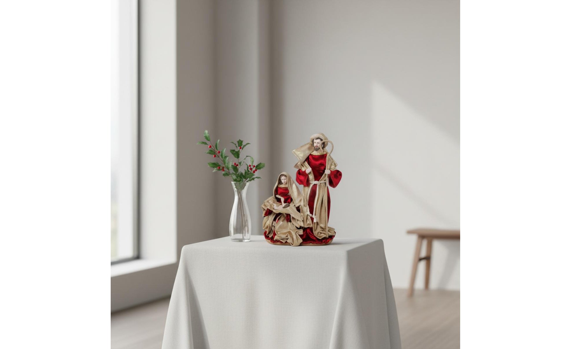 Ensemble de la Nativité Pièce Maîtresse Décorative Statue de la Sainte Famille
