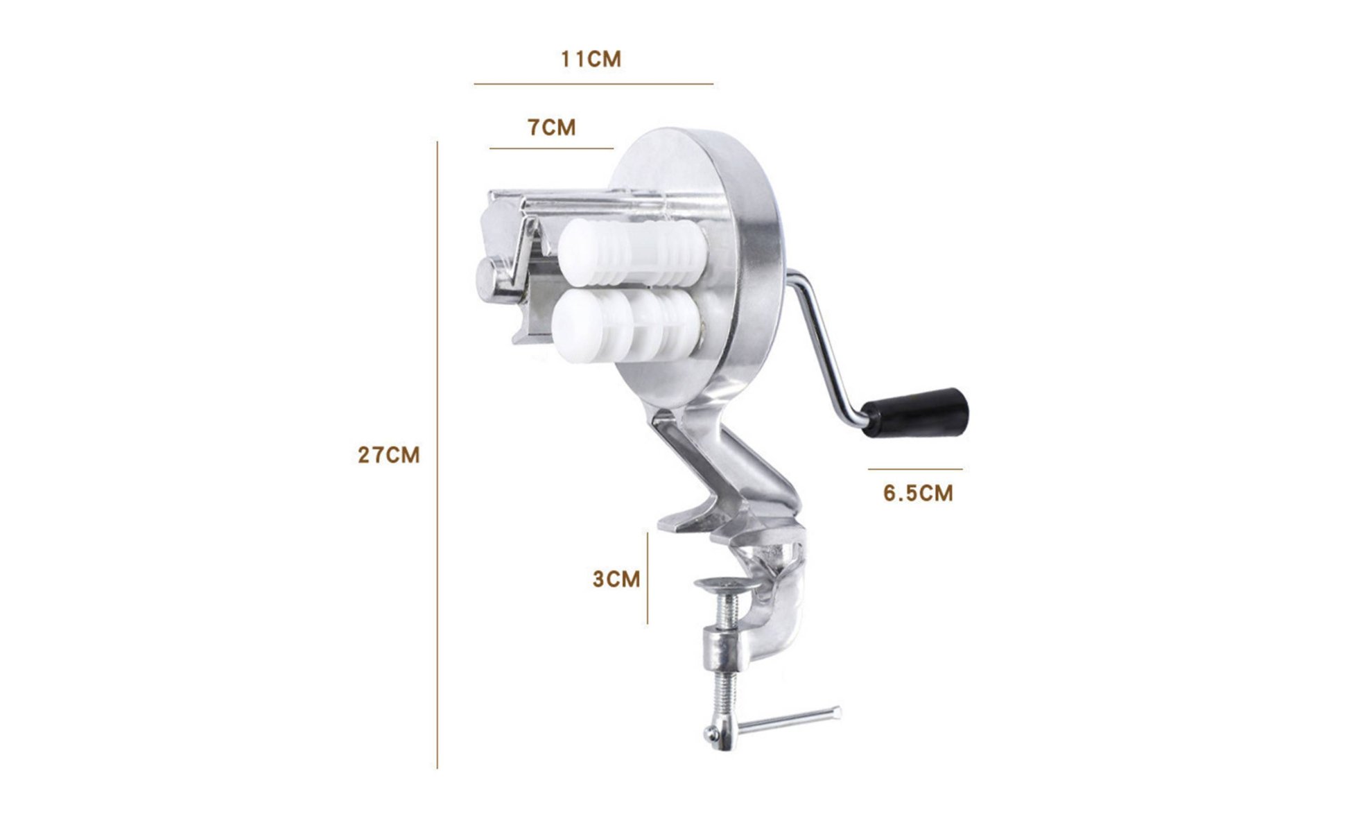Tabletop Pasta Press Table Clamp Mount Manual Macaroni Machine for Home Cooks