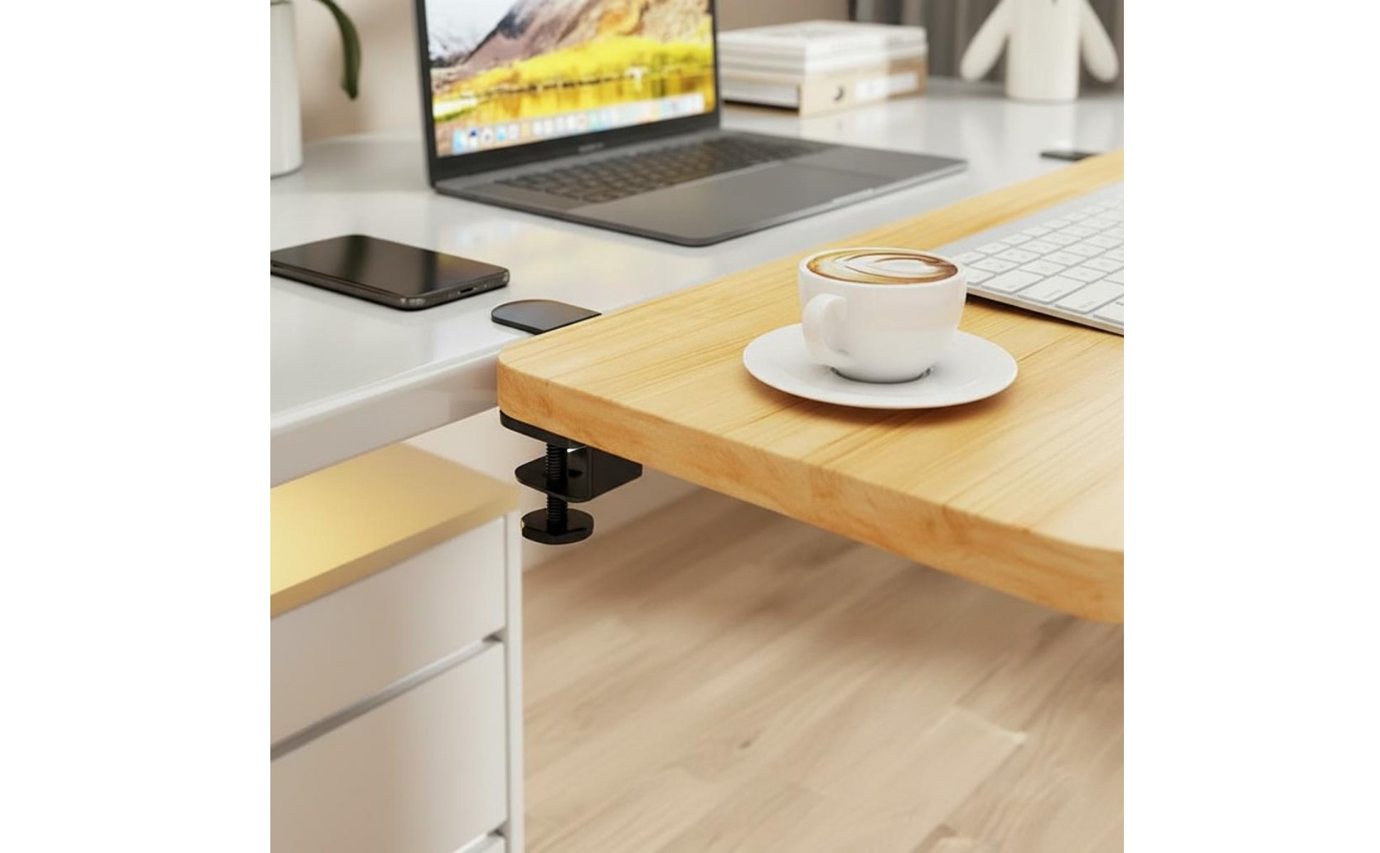 Foldable Desk Extension Board No Drilling Required for Gaming, Students, Gamers