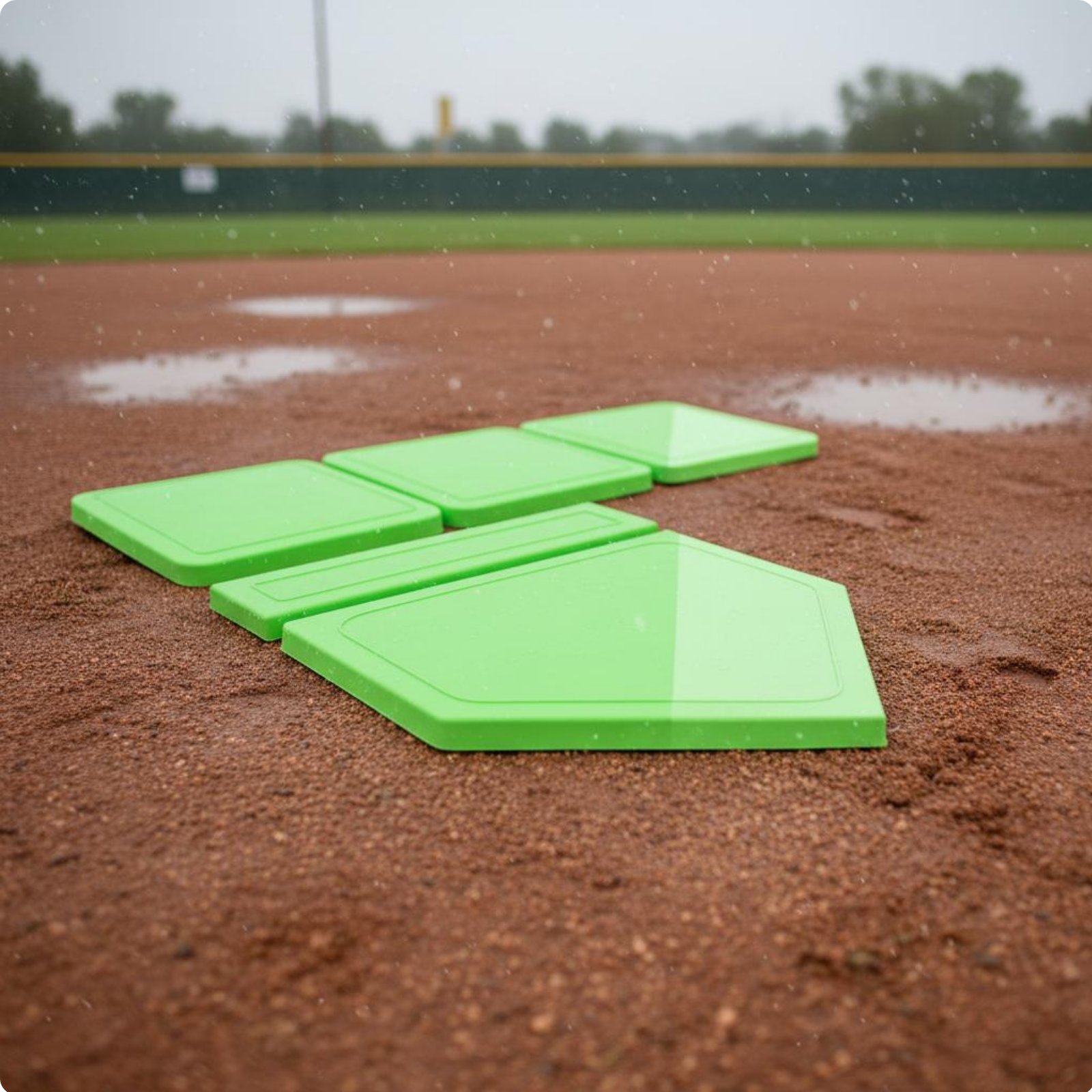 5 Stück Home-Plate-Set wasserdicht Pitcher's Plate und Bases rutschfest