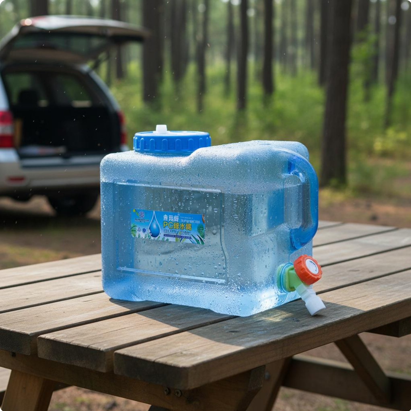 Wasserkanister mit Zapfhahn lebensmittelecht Wasserbehälter langlebig