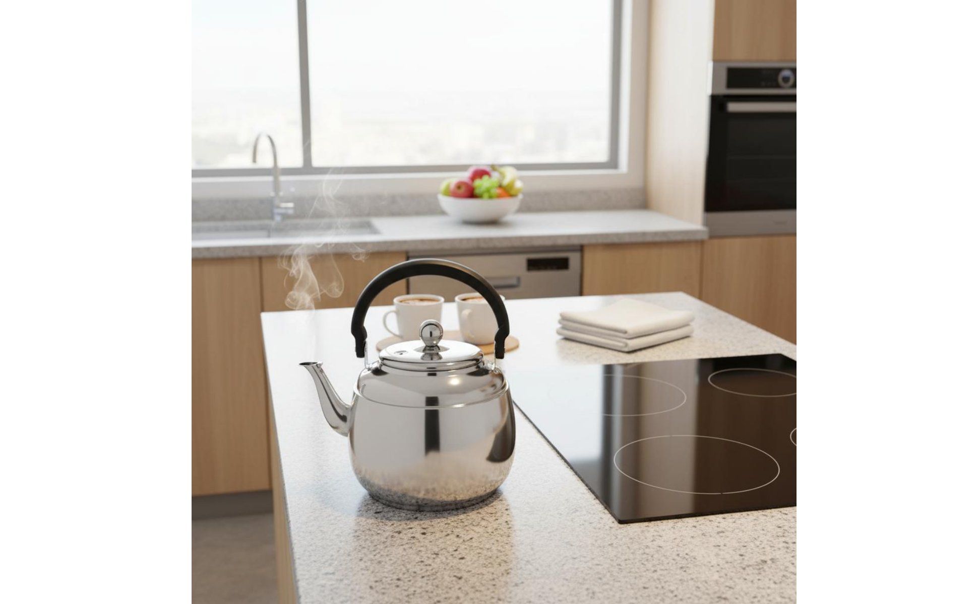 Whistling Tea Kettle Whistle Signal Stainless Steel Water Kettle for Restaurants