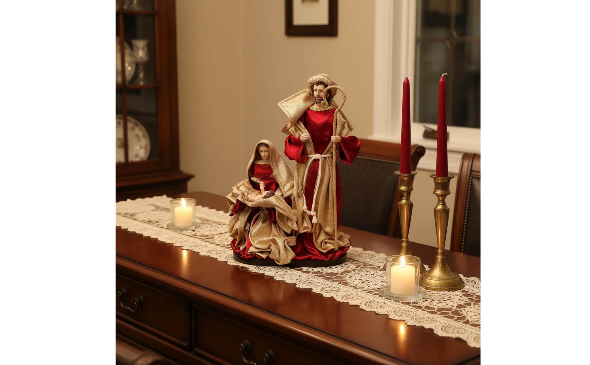 Ensemble de la Nativité Pièce Maîtresse Décorative Statue de la Sainte Famille