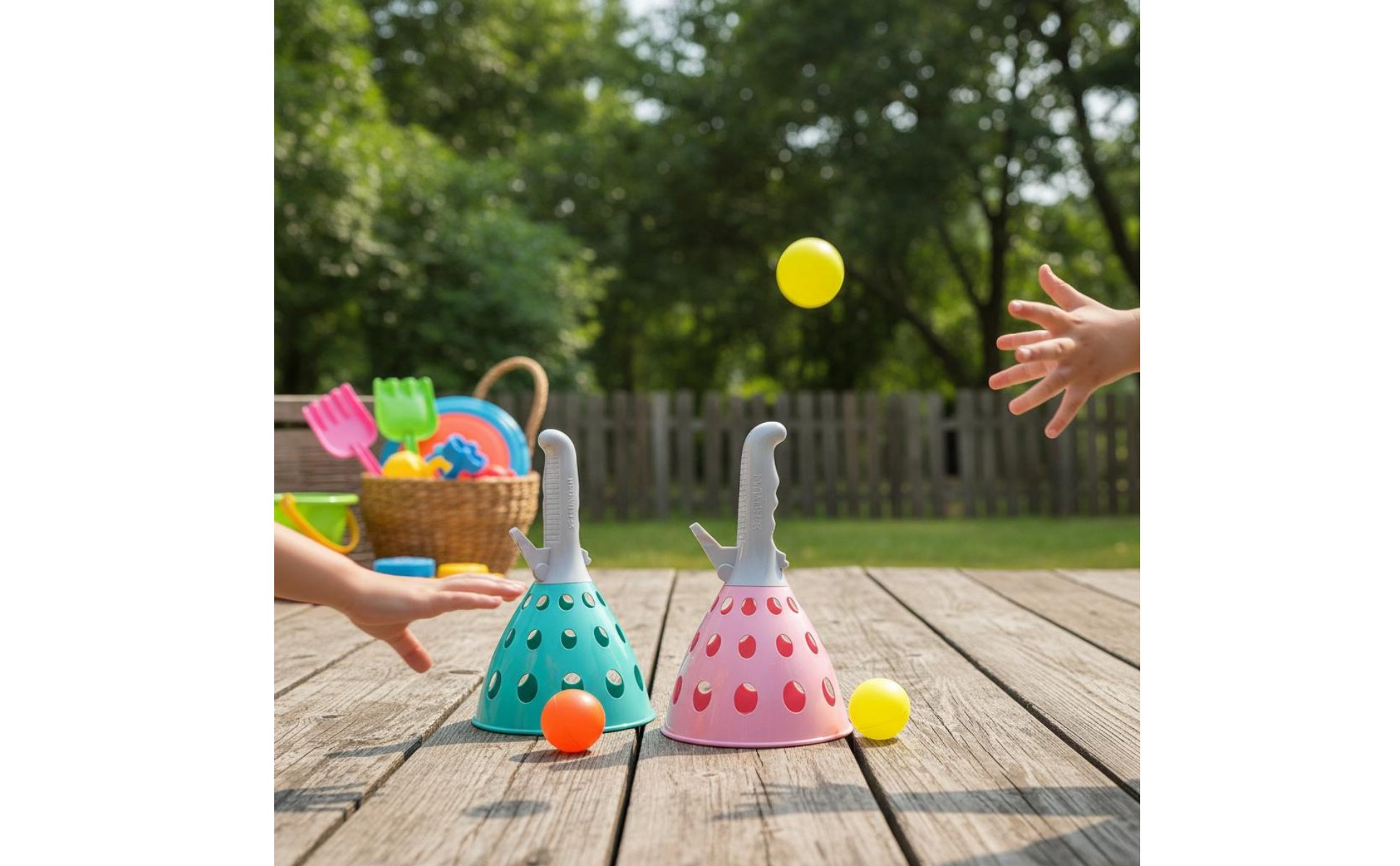 Toss and Capture Ball Game Family Fun Handheld Ball Launcher Toy Easy to Play