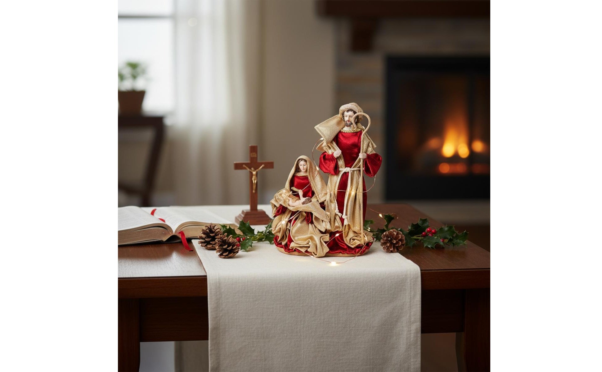 Ensemble de la Nativité Pièce Maîtresse Décorative Statue de la Sainte Famille
