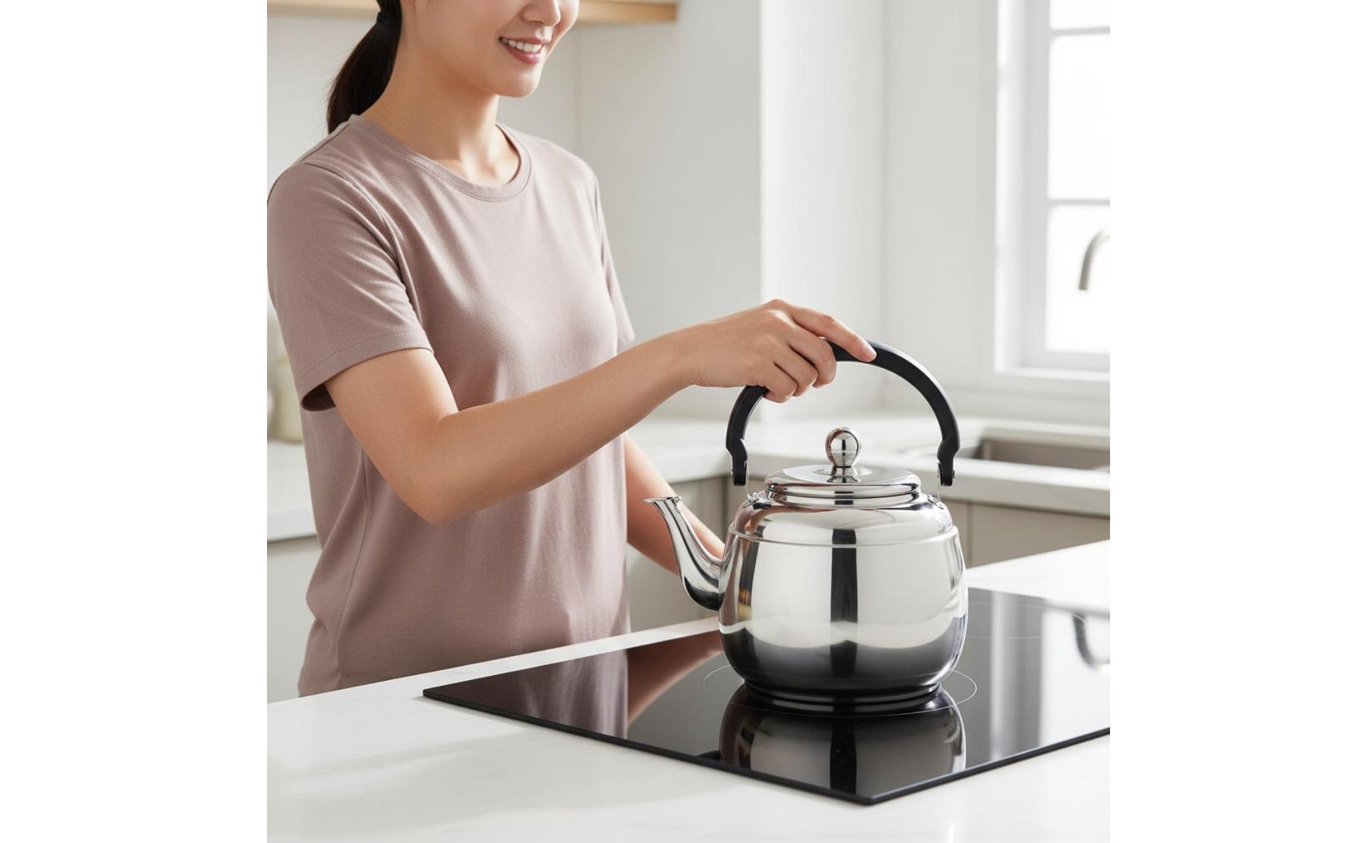 Whistling Tea Kettle Whistle Signal Stainless Steel Water Kettle for Restaurants