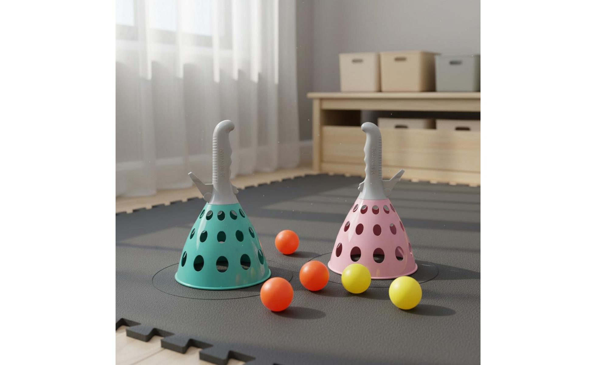 Toss and Capture Ball Game Family Fun Handheld Ball Launcher Toy Easy to Play