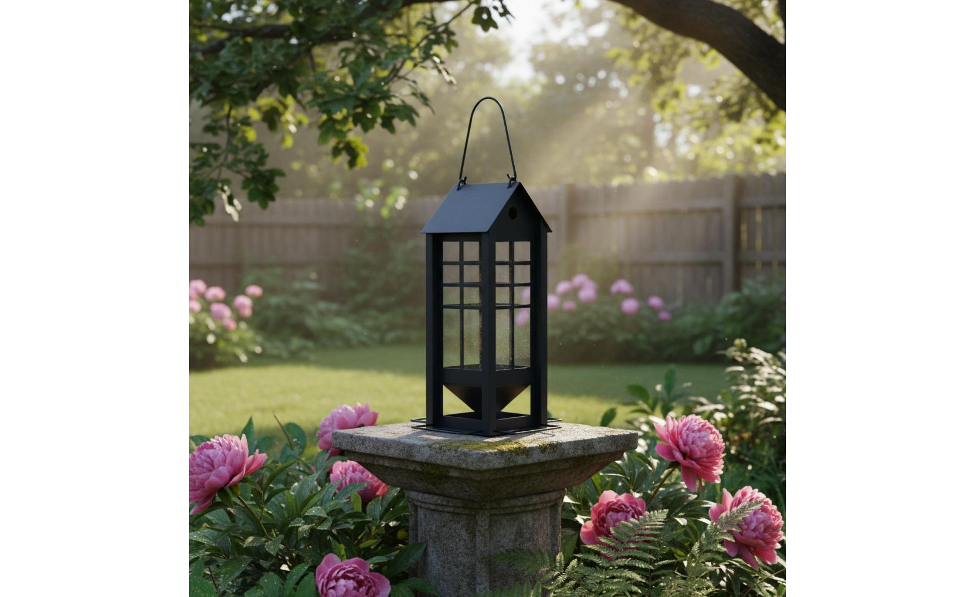 Metal House Bird Feeder Decorative Hanging Bird Feeder for Backyard, Gardeners