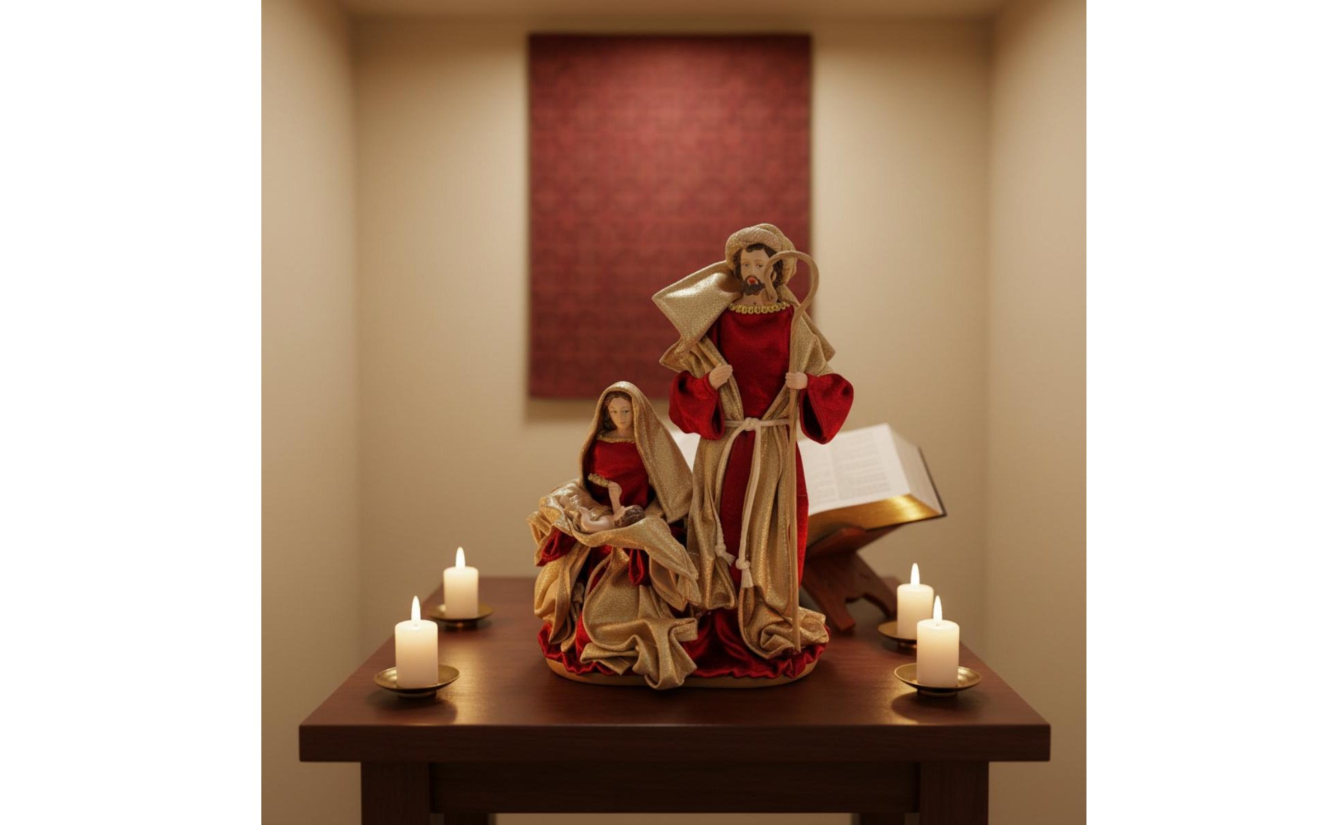 Ensemble de la Nativité Pièce Maîtresse Décorative Statue de la Sainte Famille
