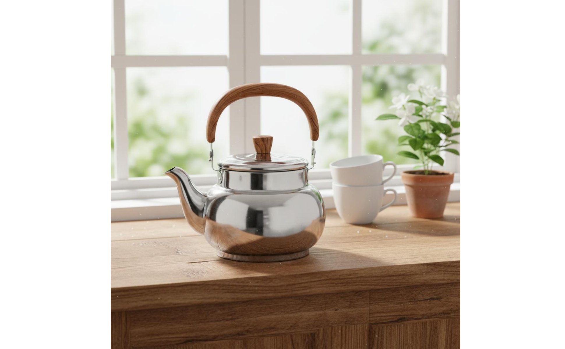Stovetop Teapot with Infuser Anti-Scald Handle Stainless Steel Kettle for Hotel