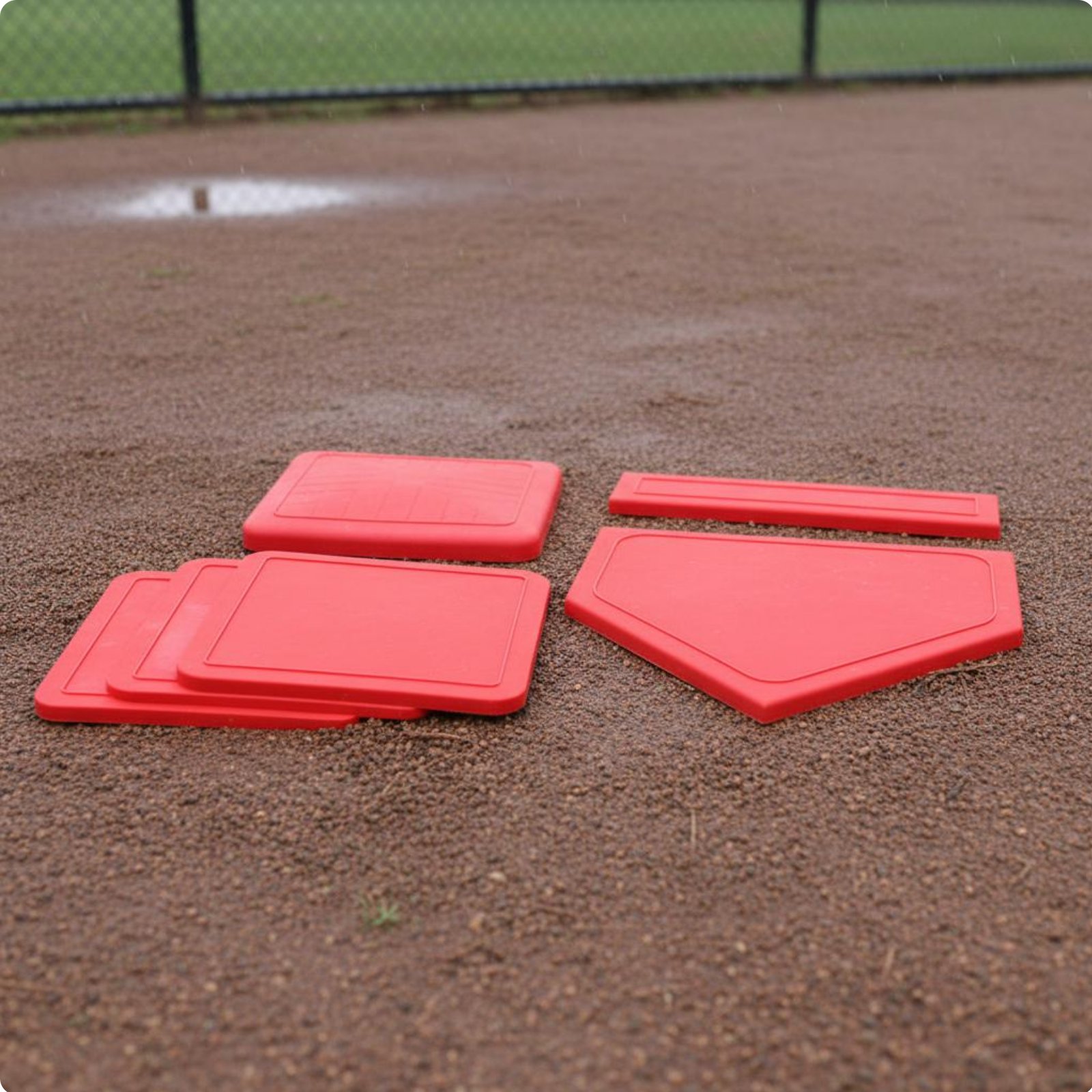 5 Stück Home-Plate-Set wasserdicht Pitcher's Plate und Bases rutschfest