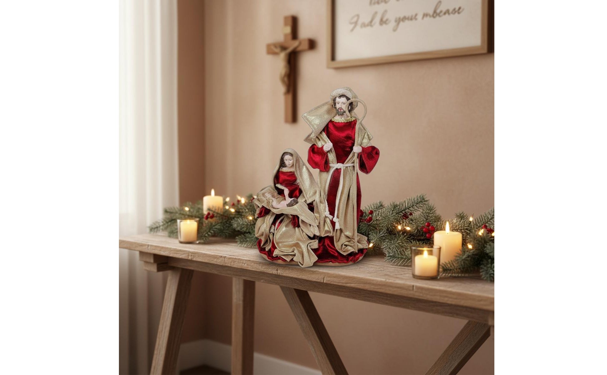 Ensemble de la Nativité Pièce Maîtresse Décorative Statue de la Sainte Famille