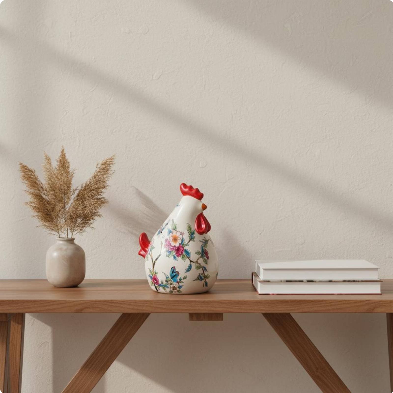 Ceramic Cockerel Figurine American Retro Design Vintage Cockerel Ornament