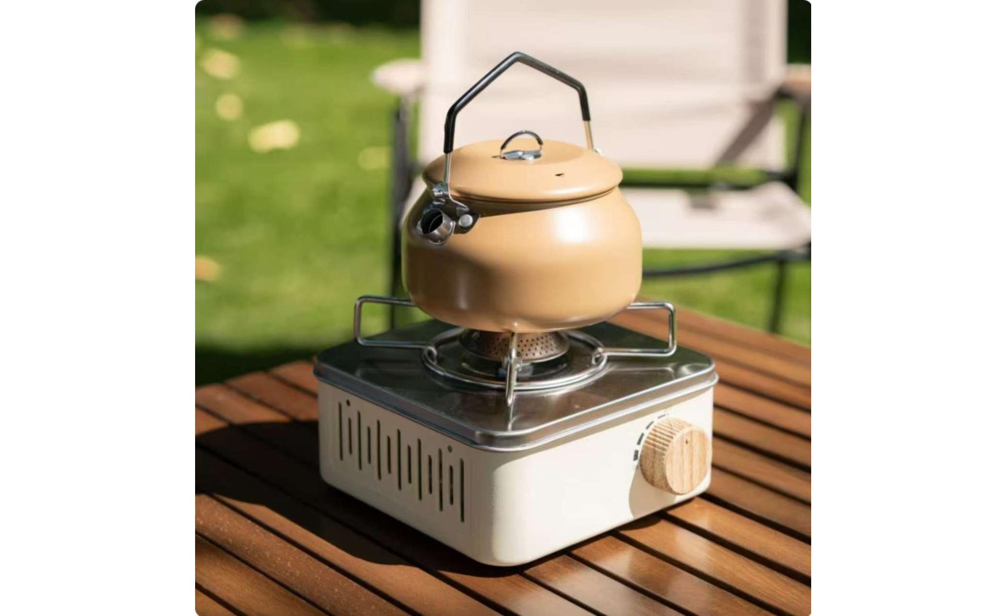 Stainless Steel Camping Kettle Foldable Handle Camping Kettle Exposed Fire Safe