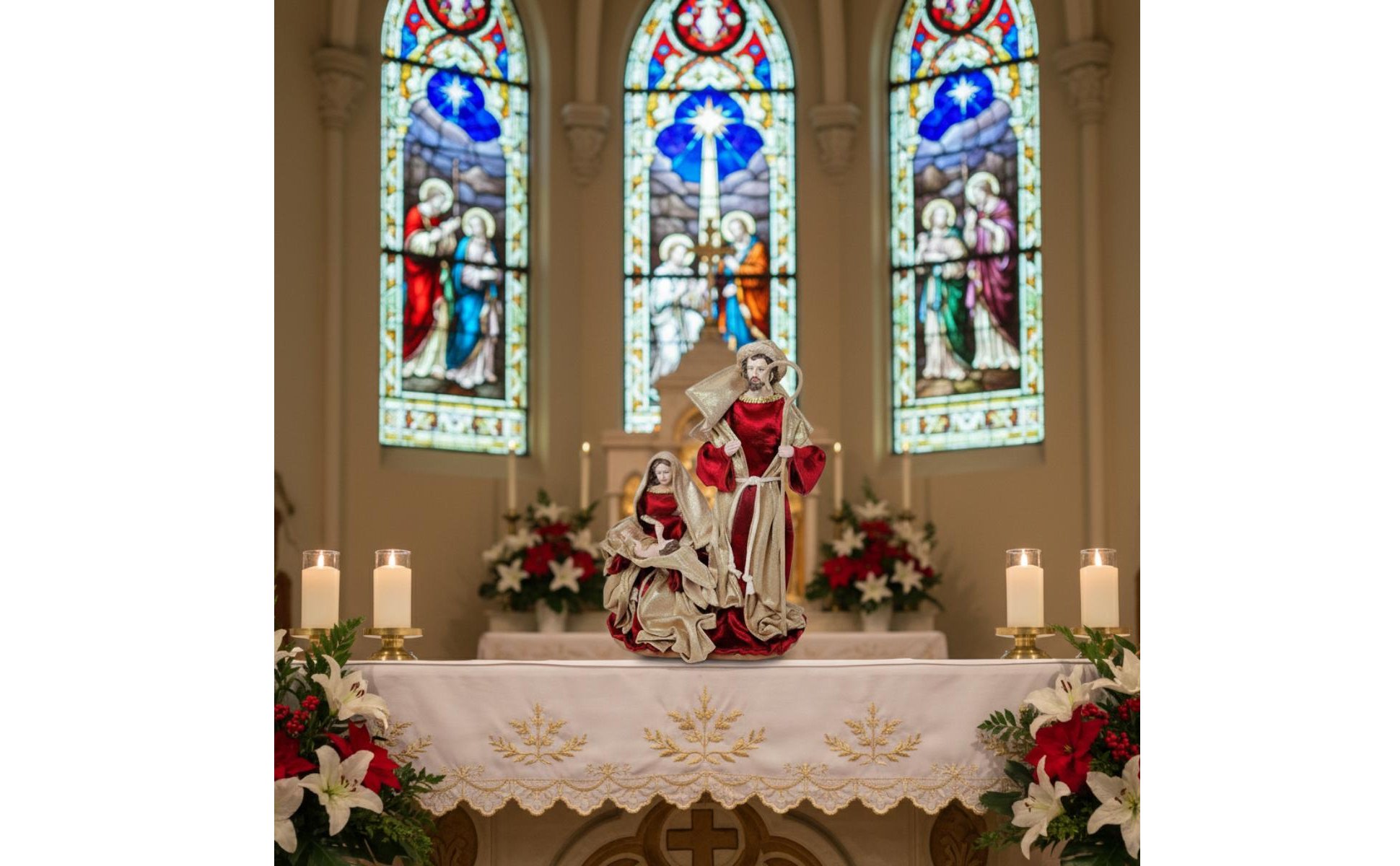 Ensemble de la Nativité Pièce Maîtresse Décorative Statue de la Sainte Famille