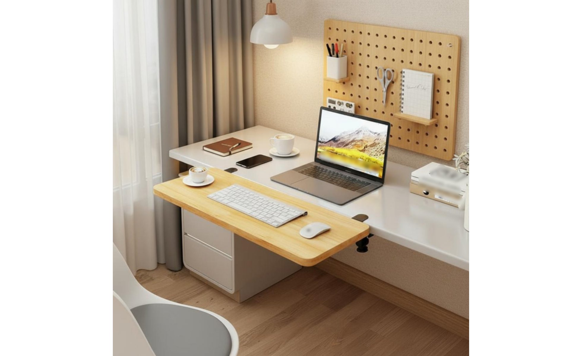 Foldable Desk Extension Board No Drilling Required for Gaming, Students, Gamers