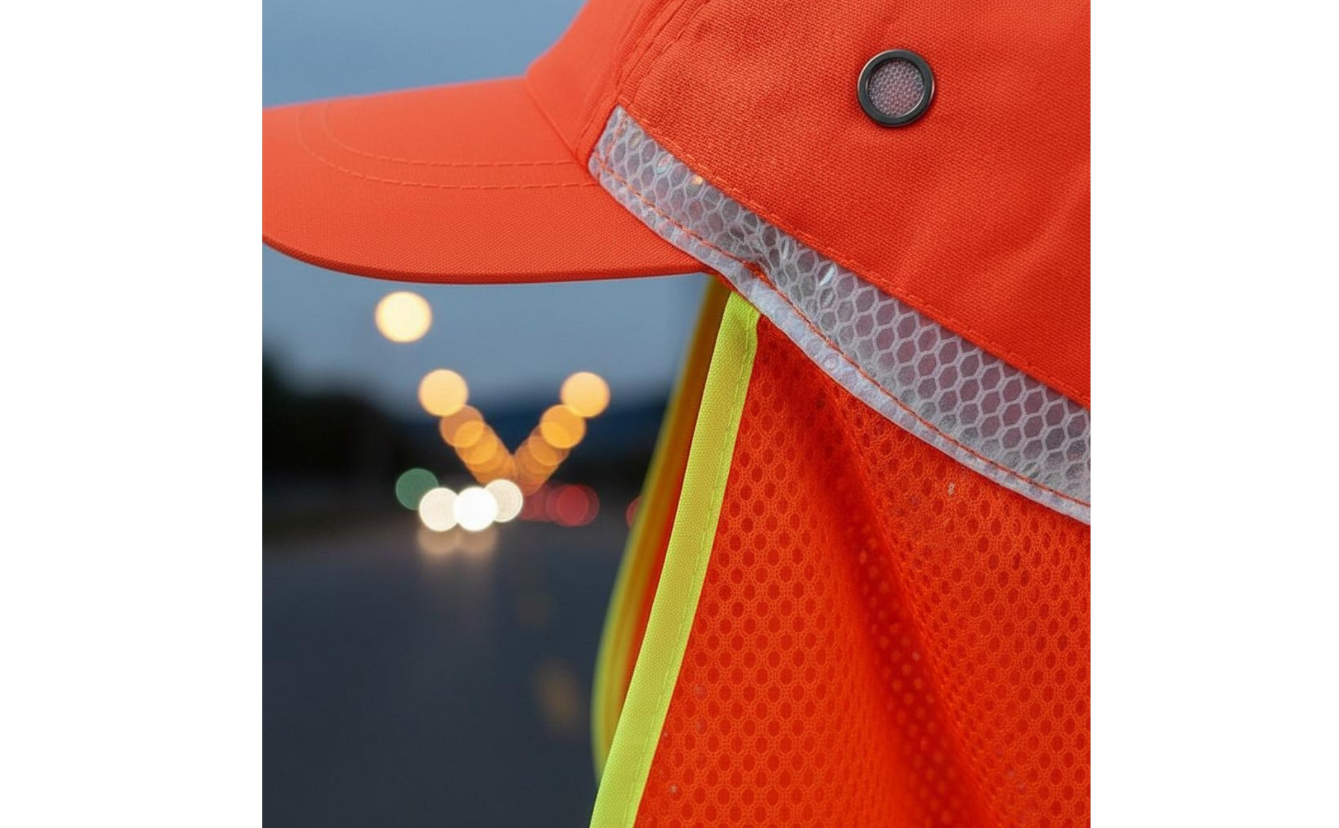 Warnschutzkappe mit Nackenschutz hohe Sichtbarkeit reflektierende Baseballkappe