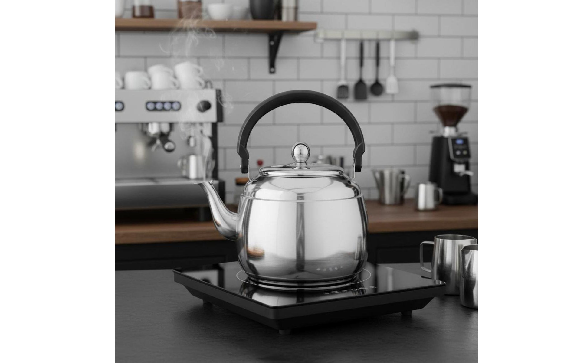 Whistling Tea Kettle Whistle Signal Stainless Steel Water Kettle for Restaurants