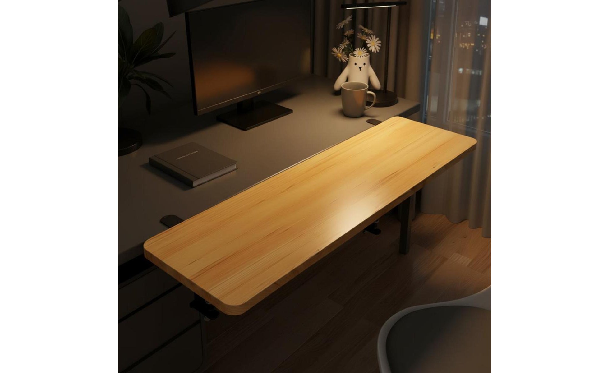 Foldable Desk Extension Board No Drilling Required for Gaming, Students, Gamers