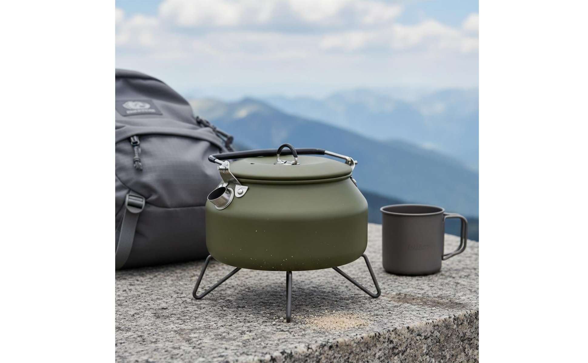 Stainless Steel Camping Kettle Foldable Handle Camping Kettle Exposed Fire Safe