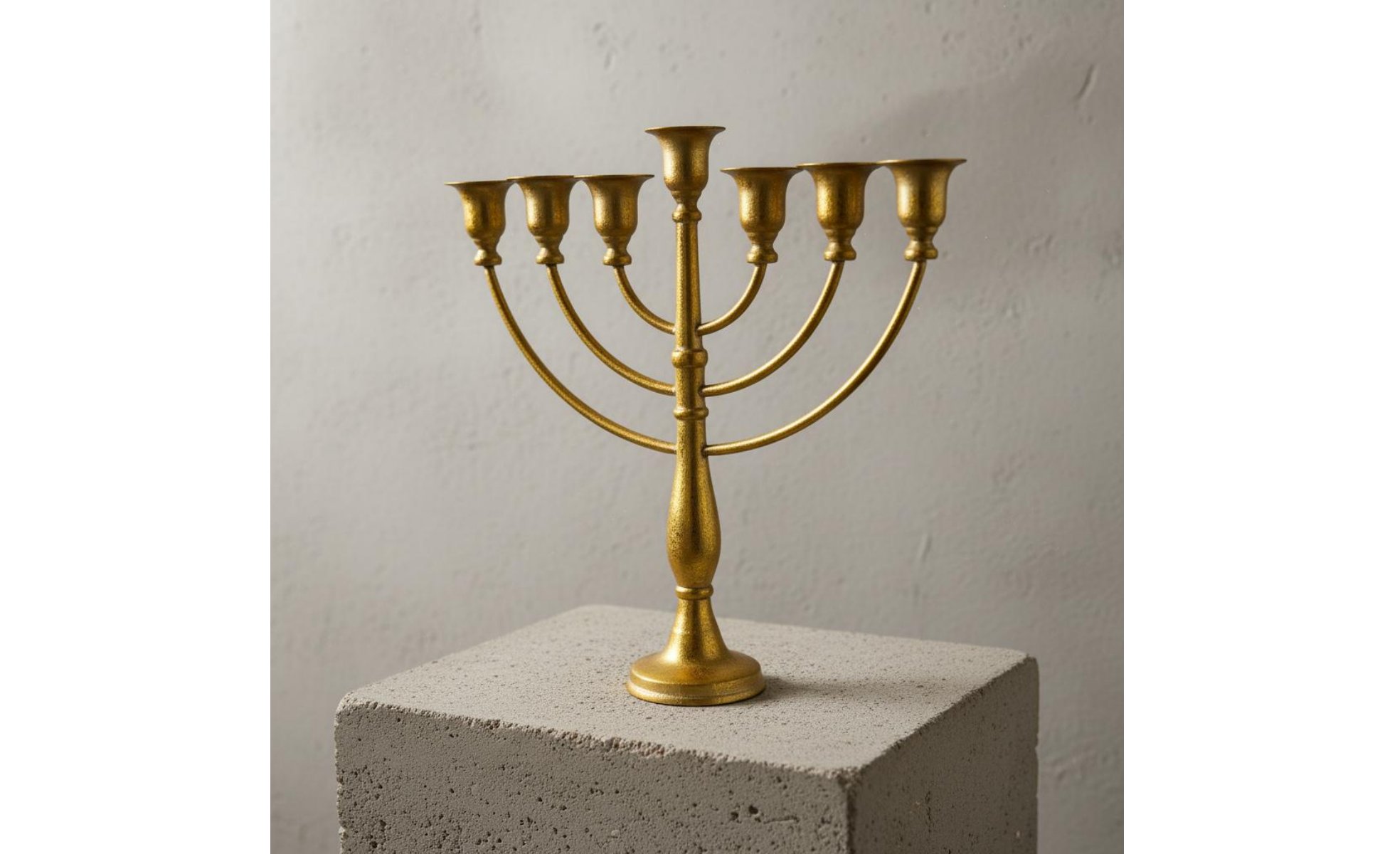 Gold Hanukkah Candelabra Wrought Iron Hanukkah Menorah Holiday Centerpiece