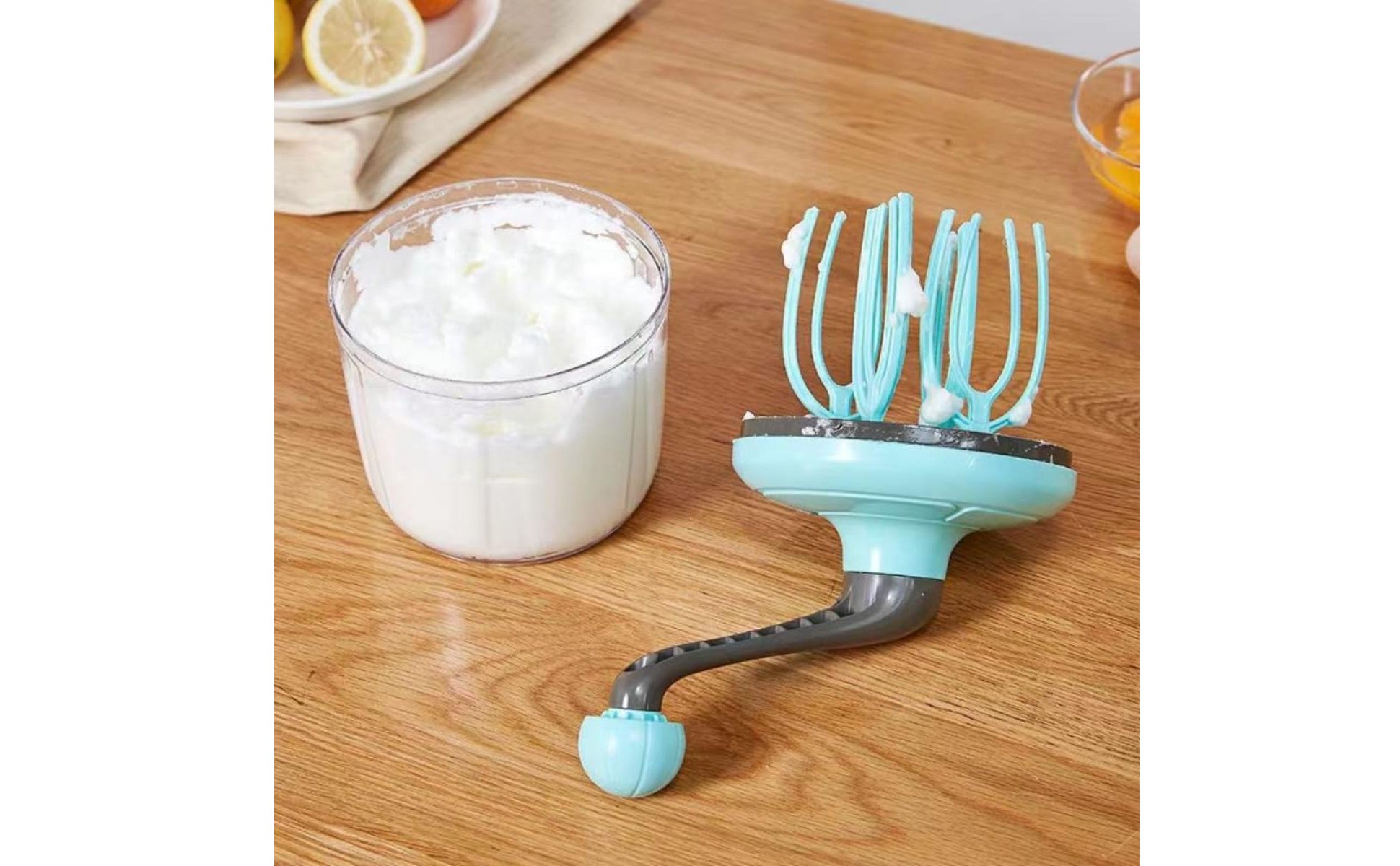 Hand Crank Egg Beater Easy to Clean Manual Rotary Whisk Comfortable Grip