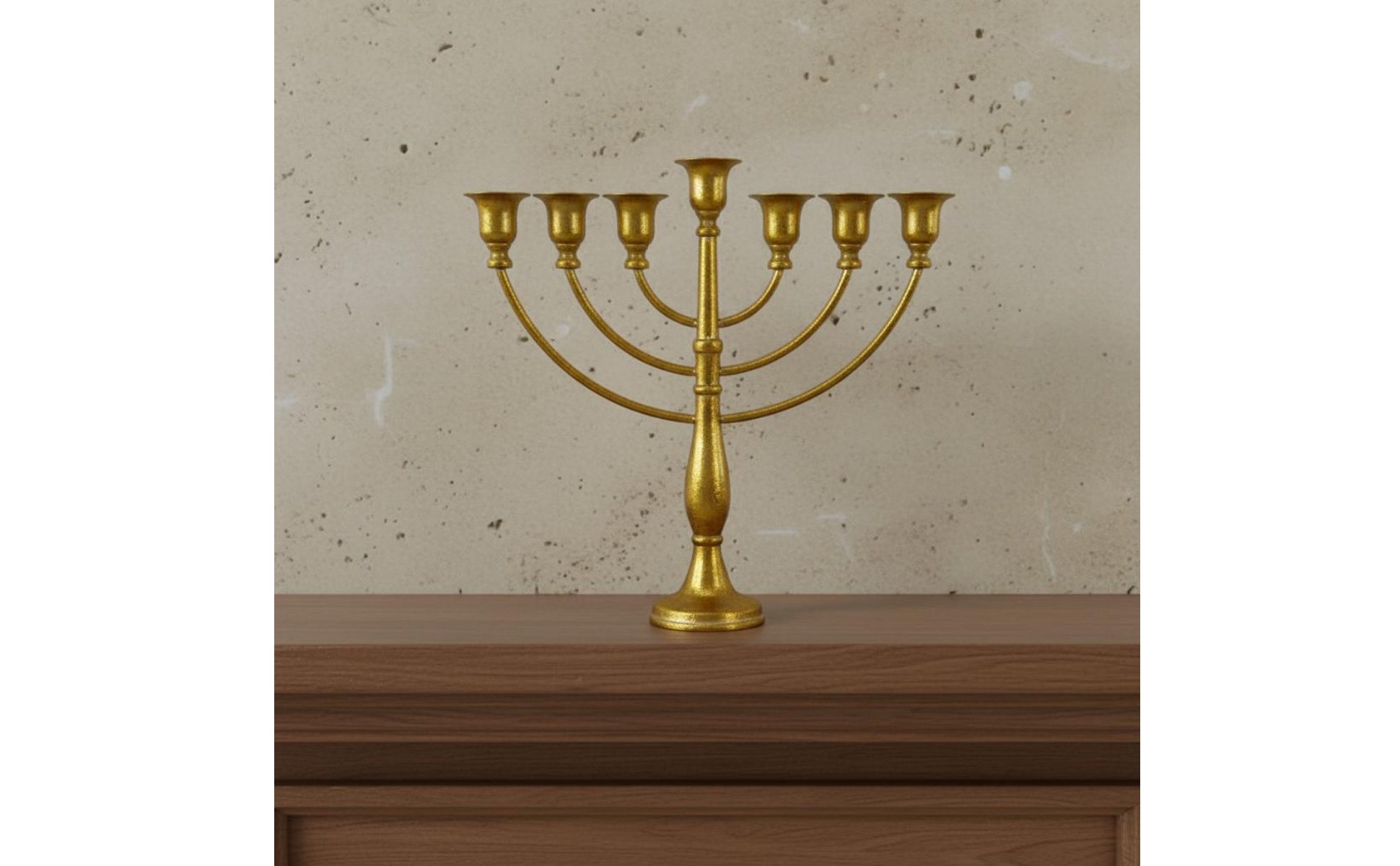 Gold Hanukkah Candelabra Wrought Iron Hanukkah Menorah Holiday Centerpiece