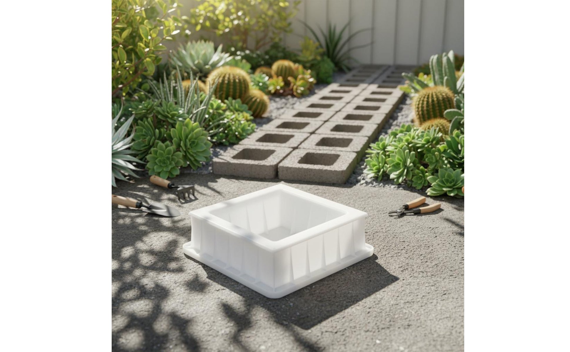 Hollow Block Form Easy to Demold Plastic Cement Brick Form Reusable for Walkway