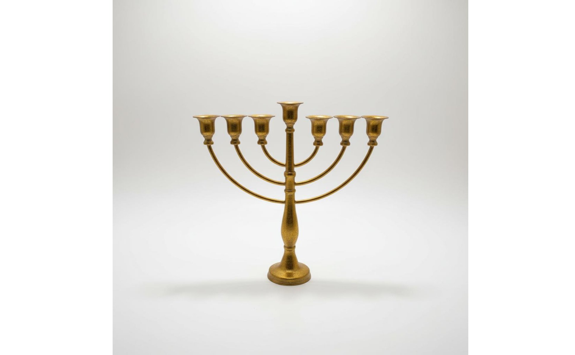 Gold Hanukkah Candelabra Wrought Iron Hanukkah Menorah Holiday Centerpiece